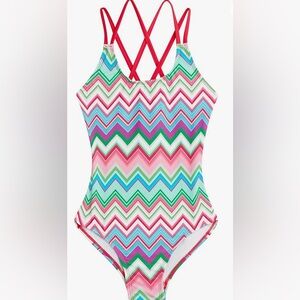 Kanu Surf Girls Reese Upf50Beach Sport Criss-Cross One Piece Swimsuit
